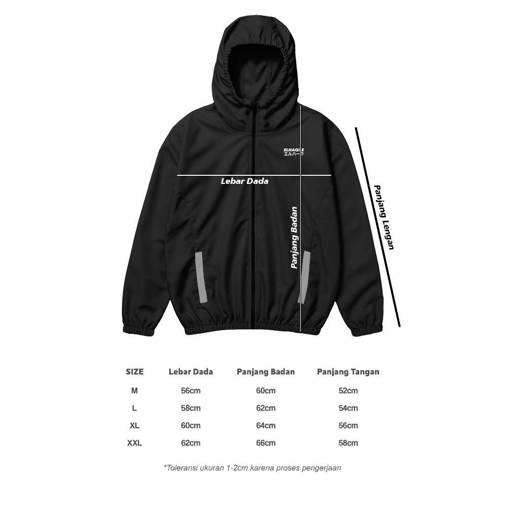 murah elhaque - jacket running parasut olahraga windbreakers tracksuite pria wanita polos