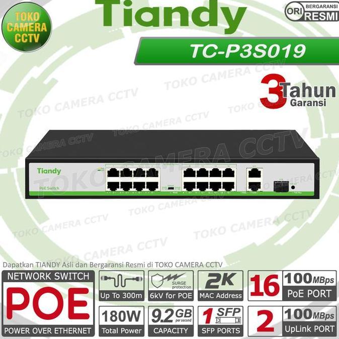 Gedo.Rafasz - Switch Poe Tiandy 16 Port Tc-P3S19 Poe Switch 16 Port