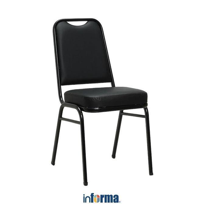 NEW - Informa Haris Kursi Banquet Kulit - Hitam Kursi Pesta Kursi Hotel Susun Serbaguna Tempat Duduk