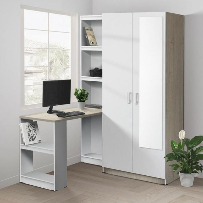 NEW - IDEA Kaca Saja - Untuk Lemari 2 Pintu dengan Meja Belajar Sandiego (Lemari Dijual Terpisah)