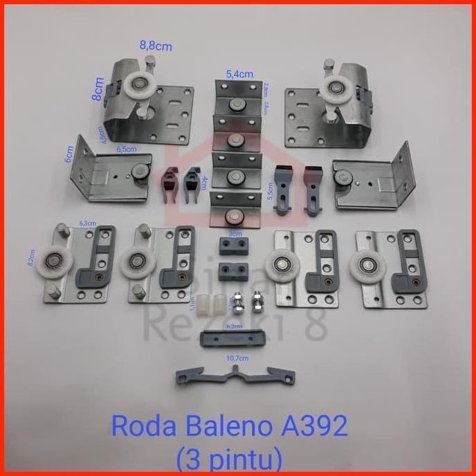 PROMO - Roda Rel Pintu Lemari Sliding Geser Slow Motion 3 Pintu A392