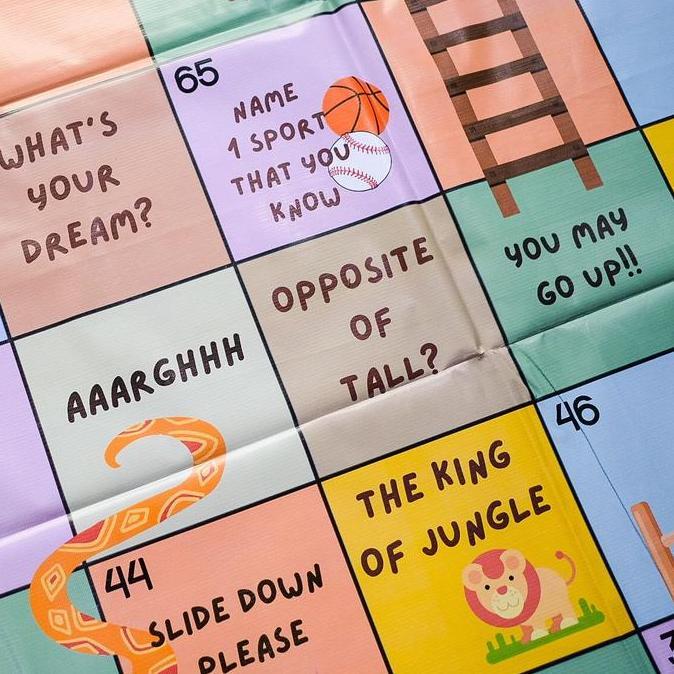 ULAR TANGGA EDUKASI ANAK KARPET PERMAINAN KELUARGA TEMA BAHASA INGGRIS KODE 1089