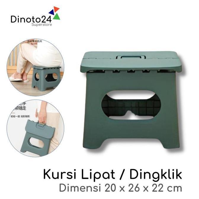 TERBARU - Kursi Lipat Mini Bangku Jongkok Kecil Dingklik Dapur Portabel Hijau