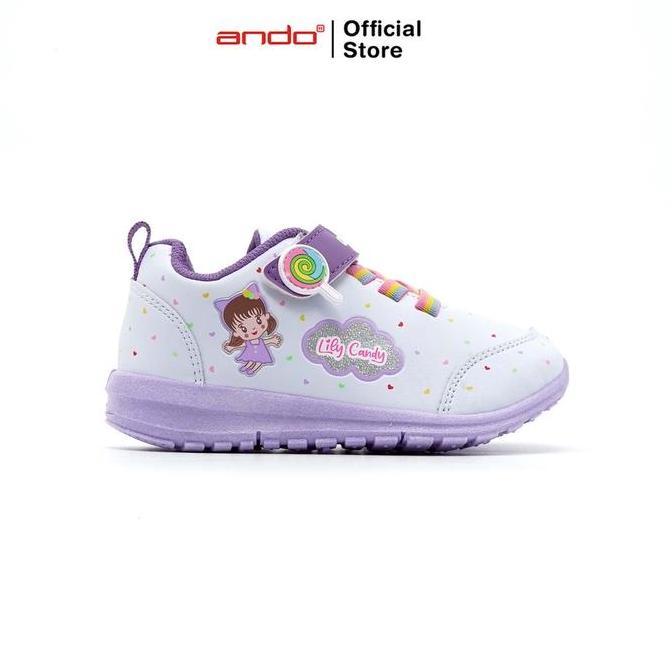 Ando Official Sepatu Sneakers Lily Candy V Anak (Balita) - Putih/Ungu