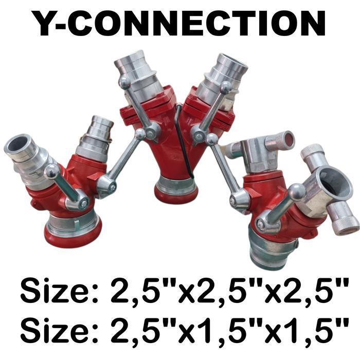 Hydrant Y Connector Sambungan Cabang Selang Pemadam 2 Output