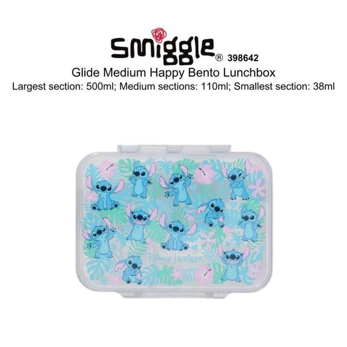 Smiggle Tas Ransel Anak PAUD TK Backpack Sekolah Bento Tempat Pensil Wallet Stitch