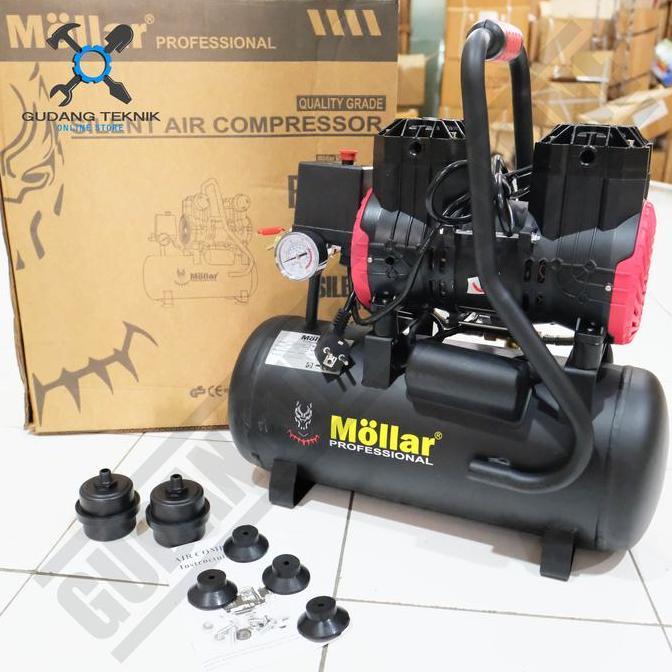 SABILULUNGAN Mollar MLR-AC1515BPR Mesin Kompresor Compressor 15L Silent Oilless 1hp Mollar