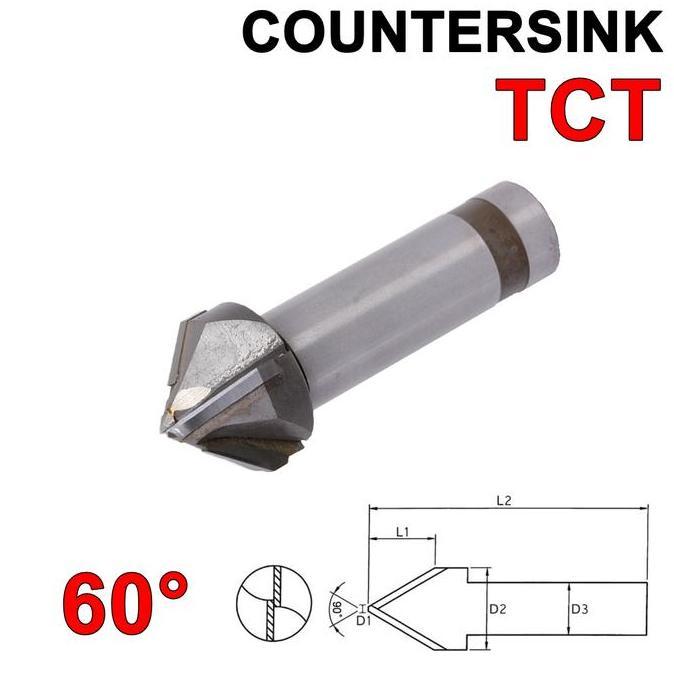 LOPHEZONE Countersink 16X60 TCT Mata Bor Champer 16 mm Milling Chamfering 16mm