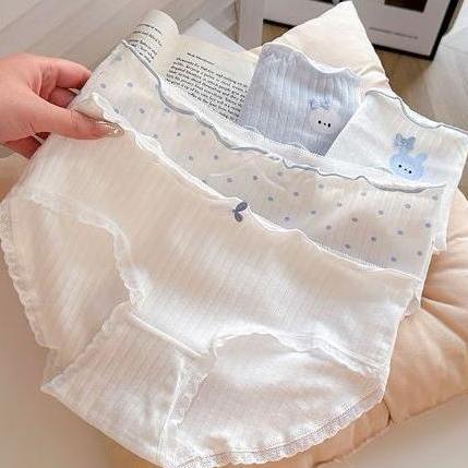 CARDIENAL PEACHIE | CD2147 Celana Dalam Biru Wanita Rabbit Lucu Fashion Pastel Cewek CD Motif Korean