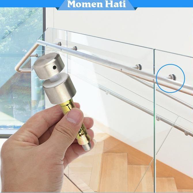 SABILULUNGAN Penjepit Kaca Railing Tembok / Tembok Stainless 304 Konektor Baut / Baut Skrup Tembok