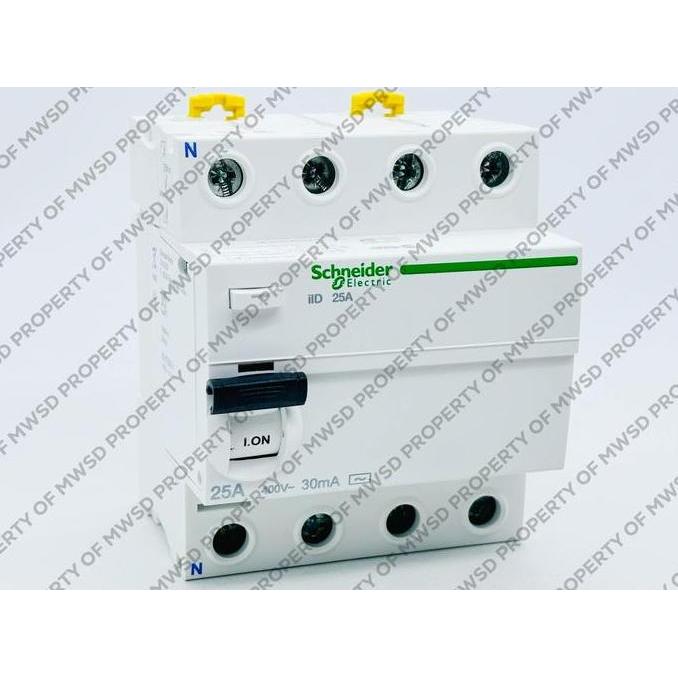 Schneider Rccb Elcb Acti9 A9R71425 4P 25A 30Ma Pengaman Jaringan Listrik Dengan Visi Trip & Visi Saf