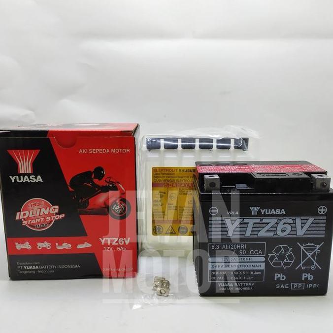 Yuasa Battery YTZ-6V / Accu Yuasa YTZ-6V / Aki Kering Motor Vario 125