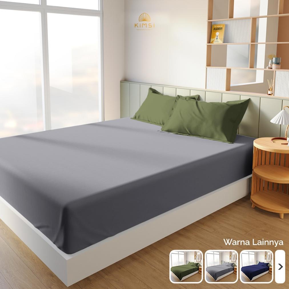 Seprai Set Katun Polos Estetik Premium Halus Lembut 160x200/180x200/200x200