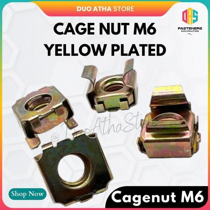 M6 Cage Nut Mur Kandang Mur Rack Server M6 Kuning DISKON
