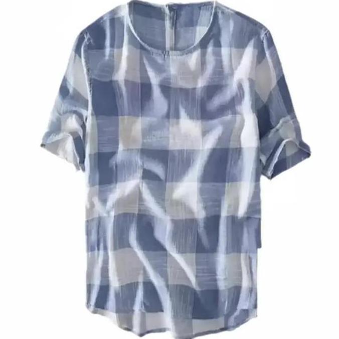 Baju Atasan Panjang Koko Kurta Motif Kotak-Kotak Pria Dewasa Muslim Jumbo Kekinian Kauky.Id Bahan Ka