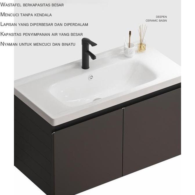 wastafel cuci tangan estetik60cmwashtafel kamar mandi set wastafel dinding wastafel set lemari cermi