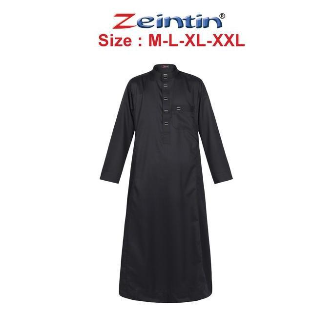 Zeintin - koko jubah muslim pria bahan katun maroko Dewasa Gamis Panjang Hitam Putih Navy KS