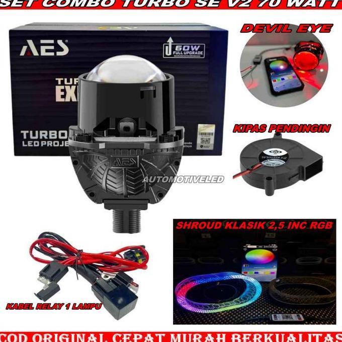 BISMILAHBERKAH100 - COMBO PAKET HEMAT BILED TURBO SE V2 7 WATT ORIGINAL BILED AES PAKETAN SET MOTOR 