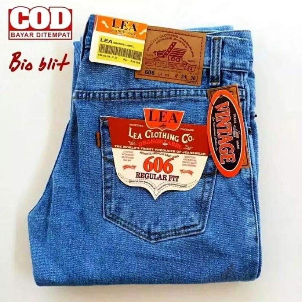 CUCI GUDANG Celana Jeans Panjang Pria LEA 606 Standar Original 28 Sampai 38 Bisa COD