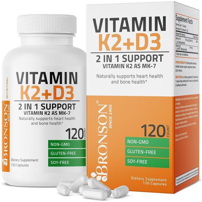 Bronson Vitamin K2 MK7 Plus D3 5000 IU