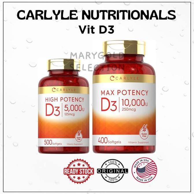 Vitamin D3 5000 10000 iu Carlyle 400 500 sg 125 250 mcg vit imunitas max potency USA