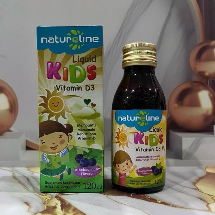 NATURELINE KIDS LIQUID VITAMIN D3 400IU SYRUP SYRUP VITAMIN D3 UNTUK ANAK ANAK DENGAN RASA BLACKCURR
