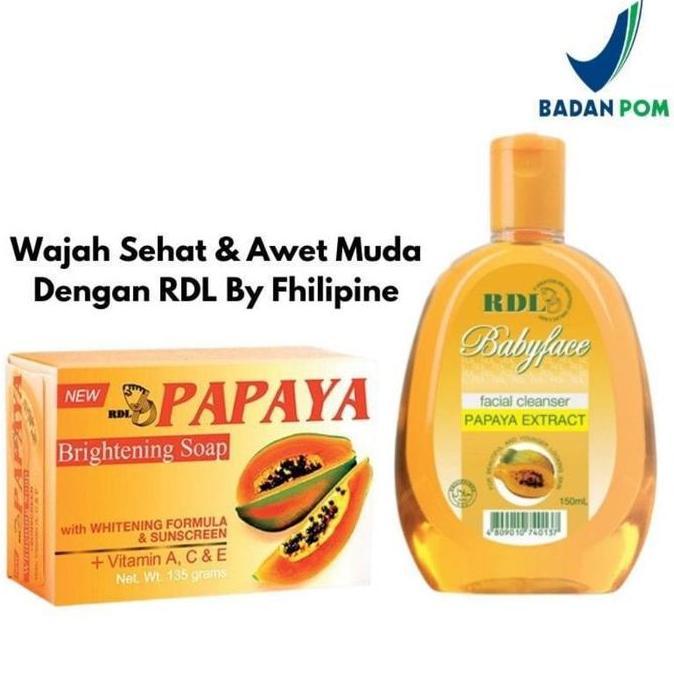 sswwgudang - paket pembersih wajah cleanser rdl baby face sabun papaya original brightening membersi