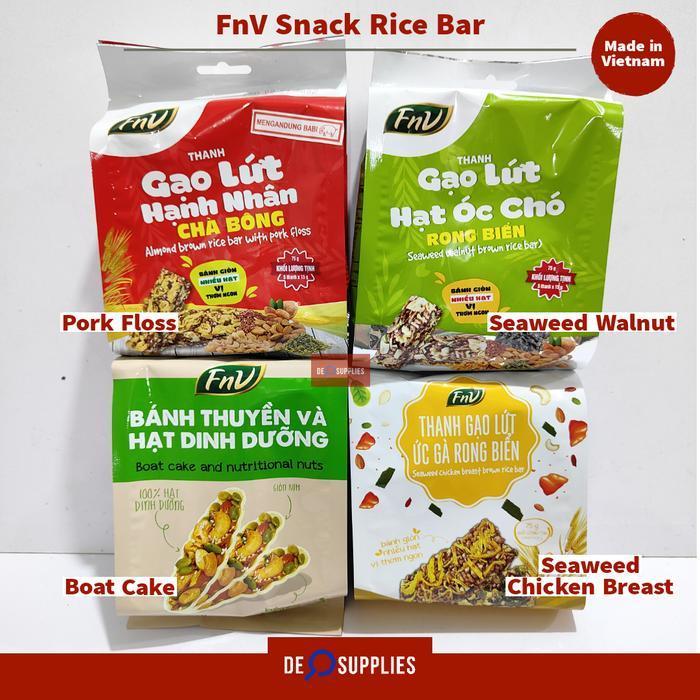Fnv Brown Rice Bar Snack Vietnam 75Gr Isi 5 - Pork Floss / Seaweed Walnut / Chicken Breast / Boat Ca