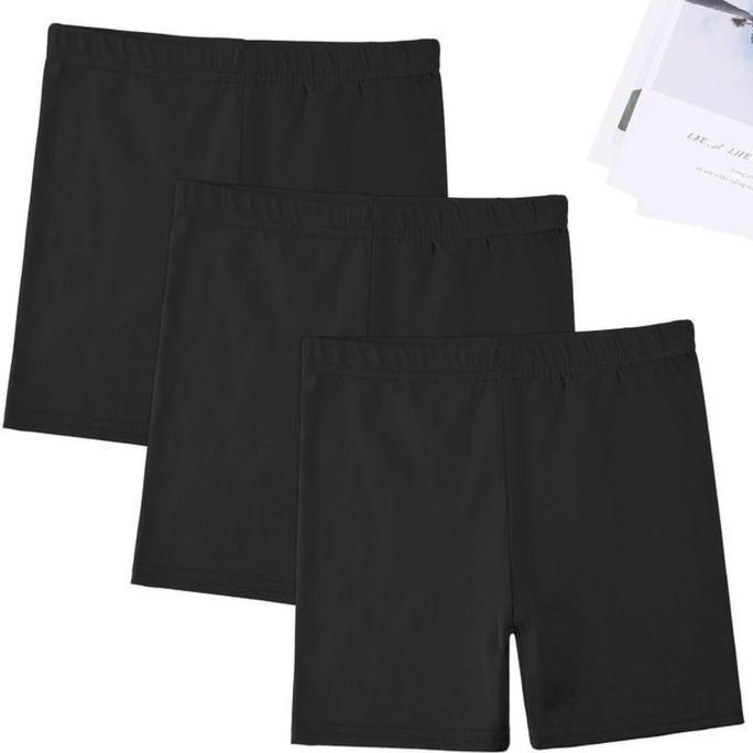 ISI 3PCS Sot Anak Perempuan Celana STRIT Pendek 1-8 Tahun HITAM Polos / Legging Short Anak Perempuan