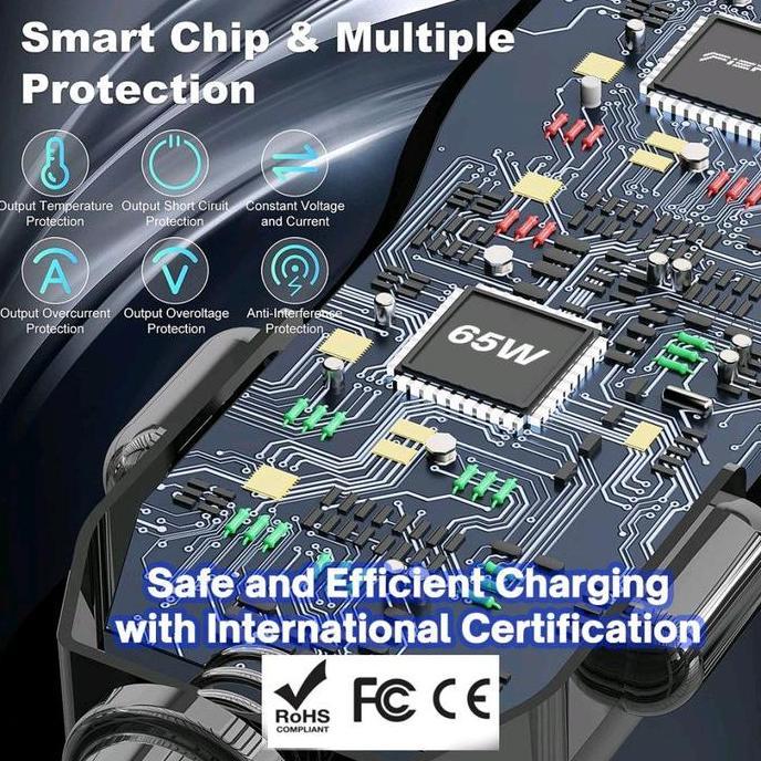 Ayaya- Fieri Charger Mobil D1-X Dual Type C 65 Watt Pd Qc Fast Charging
