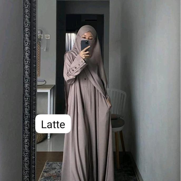 Clara abaya set French Khimar | Gamis set khimar shakila premium Syari