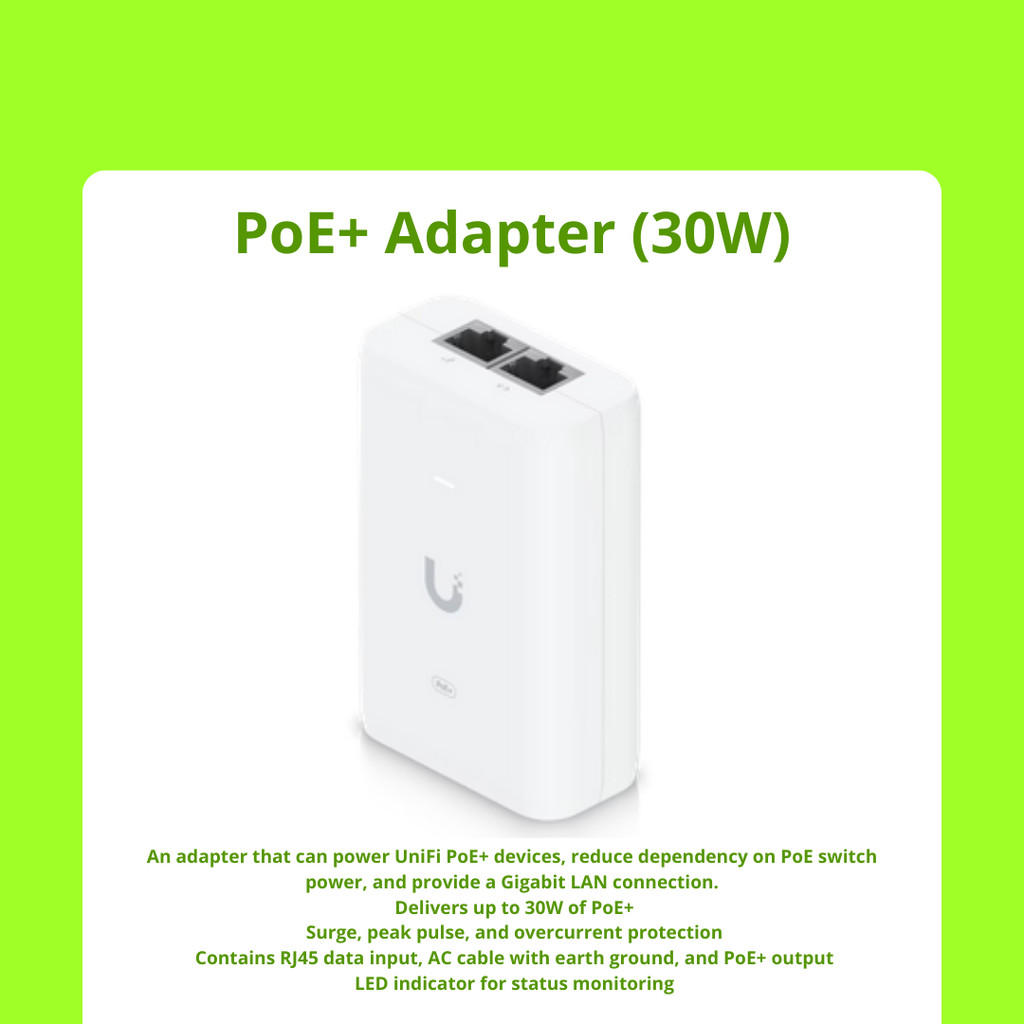UBIQUITY PoE+ Adapter (30W)