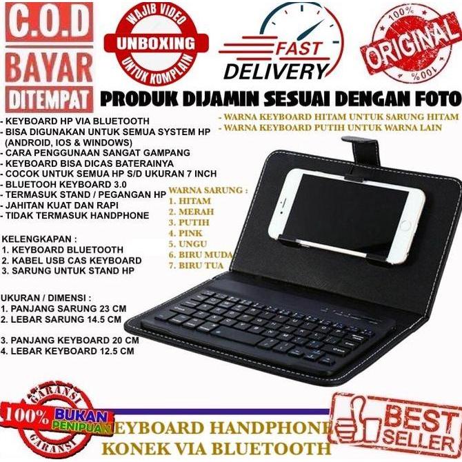 BEBAS ONGKIR - WIRELESS KEYBOARD 3.0 HP BLUETOOTH ANDROID IOS WINDOWS STAND HP SARUNG HP BELAJAR ONL