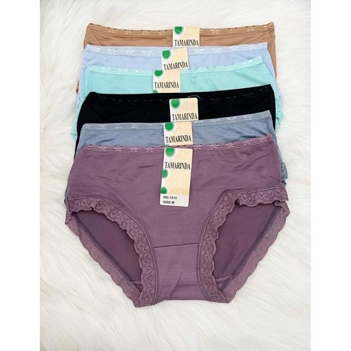 Wokpu- 1 Lusin Cd Tamarinda Renda Bawah Bahan Katun Premium