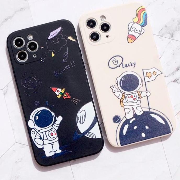 Case  untuk Samsung A22 M22 M32 FREE TALI Lovely ASTRONAUT Cartoon Square Gambar