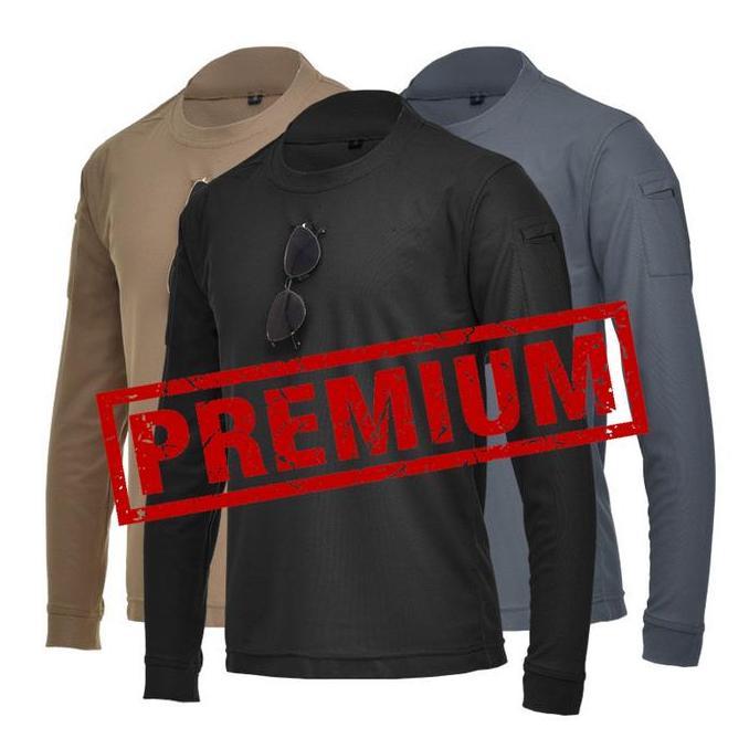 Lansungkirim- Kaos Polos / Baju Polos Pria Tactical - Lengan Panjang Premium