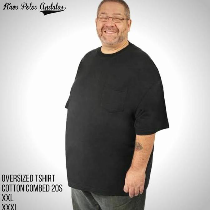 Lansungkirim- Kaos Polos Oversize Pria Size Xxl Dan Xxxl Cotton Combed 20S