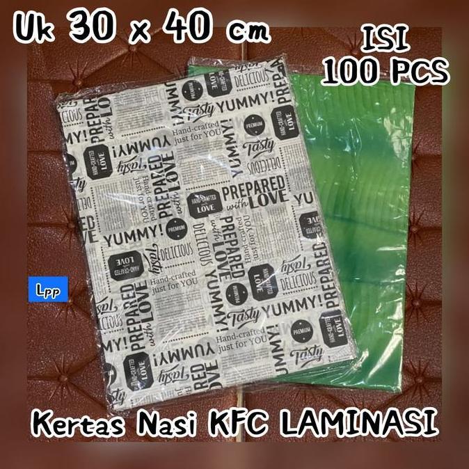 TERLARIS - DAUN PISANG & KORAN ~ Kertas Nasi KFC LAMINASI uk. 30 x 40 cm
