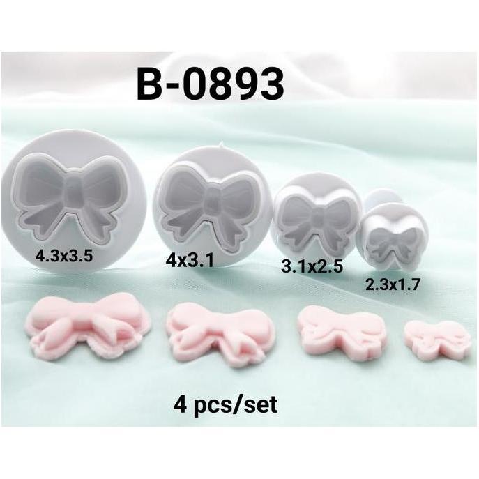B-0893 Plunger cutter cetakan fondant gumpaste pita kado