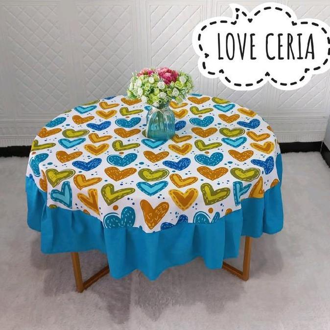 Kantowi- Taplak Meja Bulat Osin |Taplak Meja Kain Katun | Taplak Meja Bulat Osin Kain Katun