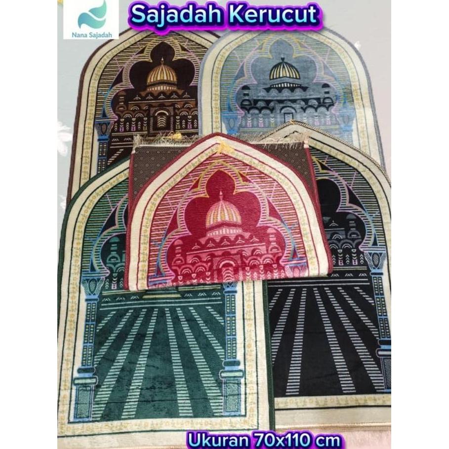 Wkwkpop- Sajadah Motif Kubah Masjid Jumbo Foam, 70X110Cm Sajadah Busa Empuk Tebal Anti Slip Sajadah 