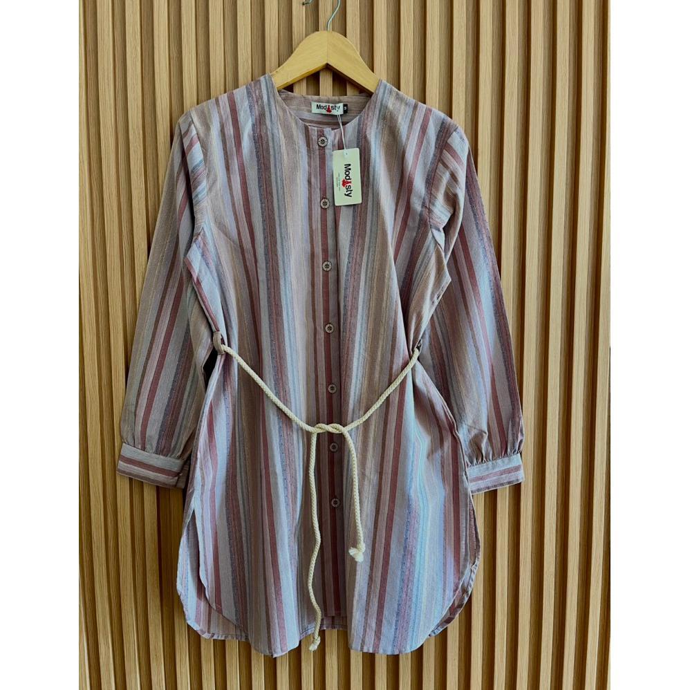 DISKON LONG TUNIK KATUN TRISET PREMIUM LENGAN PANJANG