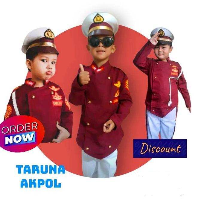 Kostum Anak Imut Taruna AKPOL Seragam PDL TNI-AD Baju Profesi Taruna Akpol untuk anak Fashion Kompli