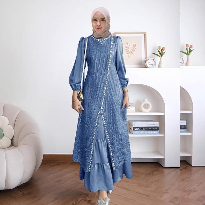 Maxi Maudy (M-Xxl) Gamis Lebaran Gamis Mruah Gamis Pesta Kondangan Gaun Mewah Dress Wanita