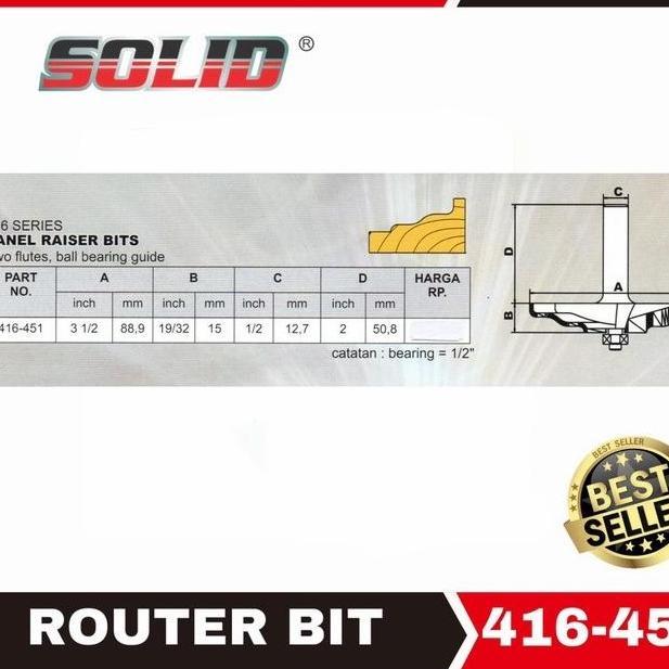 Mata router profil panel kayu 416-451 SOLID