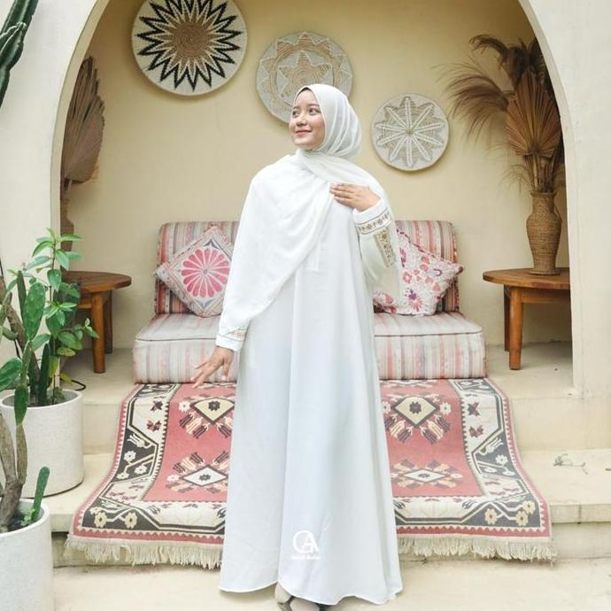 Abaya Medina By Gerai Aulia Gamis Muslim Arabian Bordir Premium Dress Lebaran Mewah Syari
