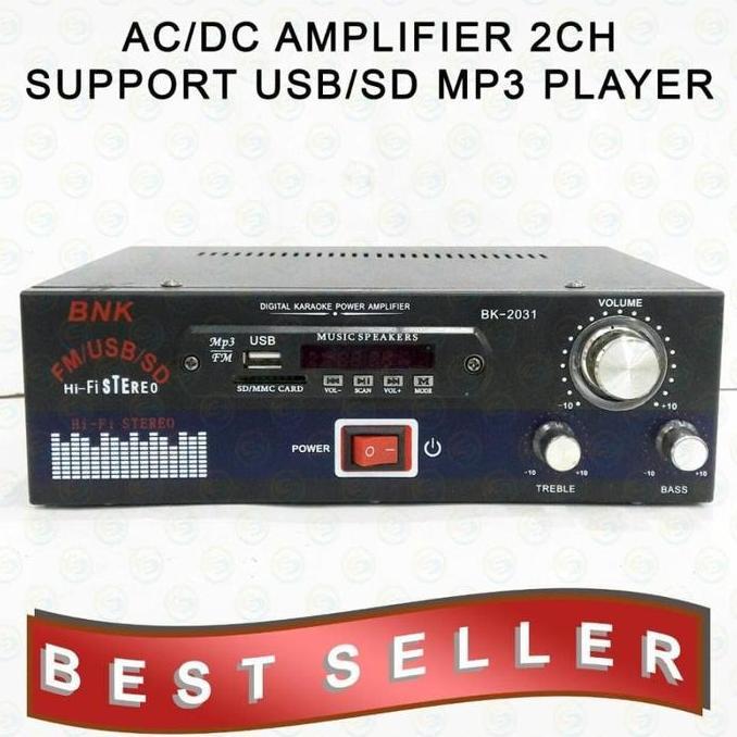 AC - DC Amplifier 2 Channel Support USB / SD / MP3 Player HEMAT