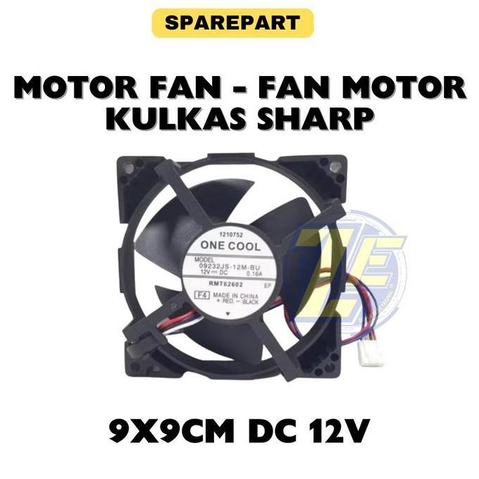 Motor Fan - Fan Motor Kulkas Sharp Inverter 4 Kabel 9X9Cm Dc 12V Terbaru
