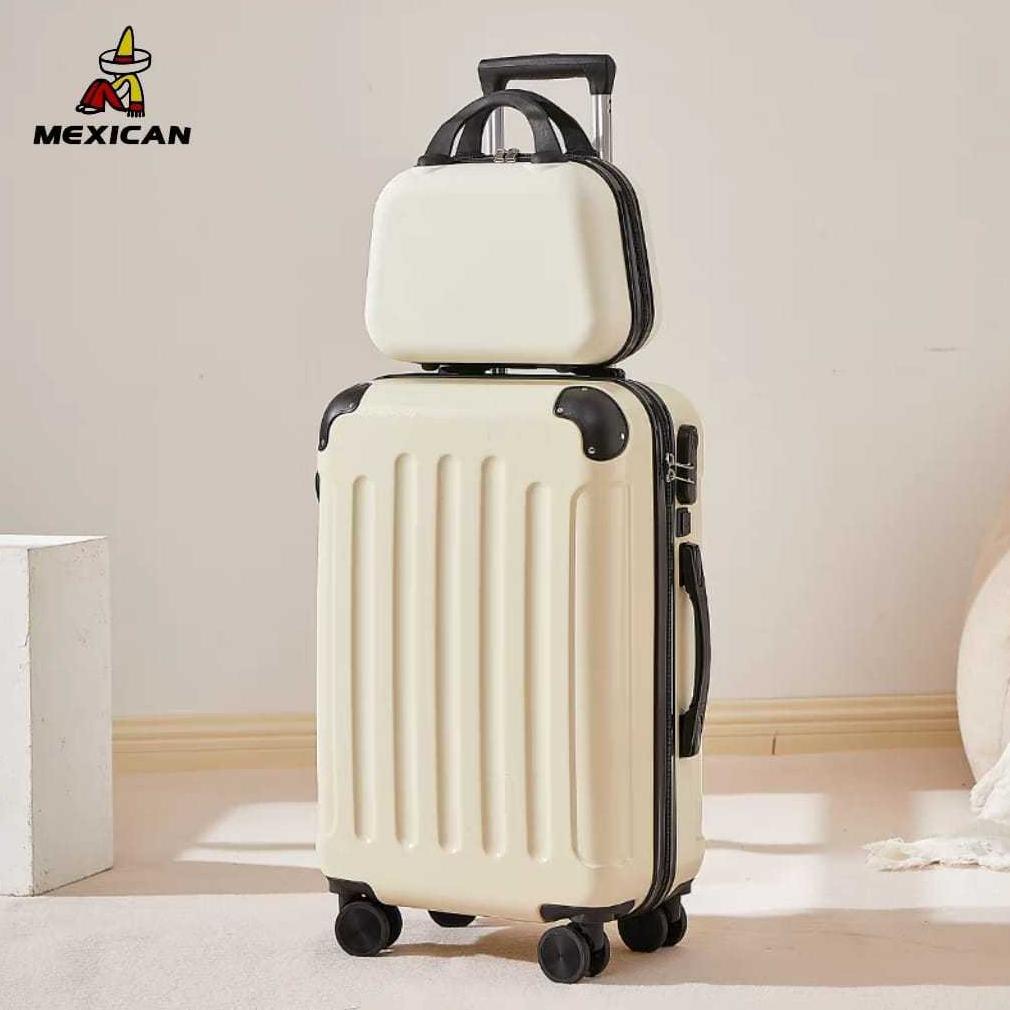 Mexican Koper kabin 20 inch klasik Tas Travel bag Ringan Beroda Empat dan Bisu 22 inch Koper ABS ant
