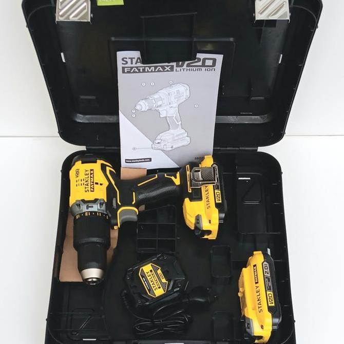 Terjangkau Stanley Fatmax Sdb715D2K Hammer Drill Cordless Brushless 20V Bor Baterai Stanley Sdb715